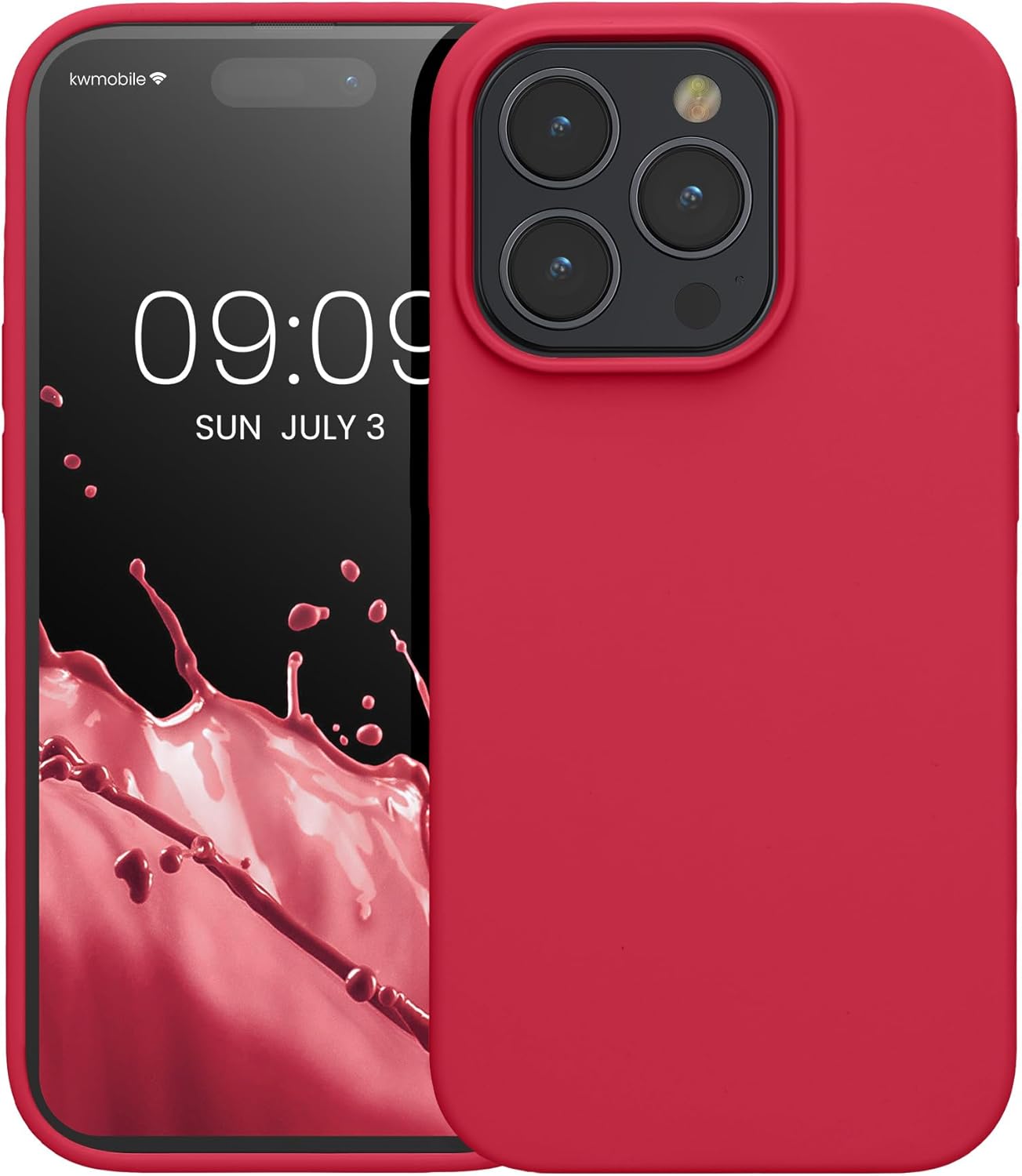 KW iPhone 15 Pro Θήκη Σιλικόνης Rubberized TPU - Pomegranate Red