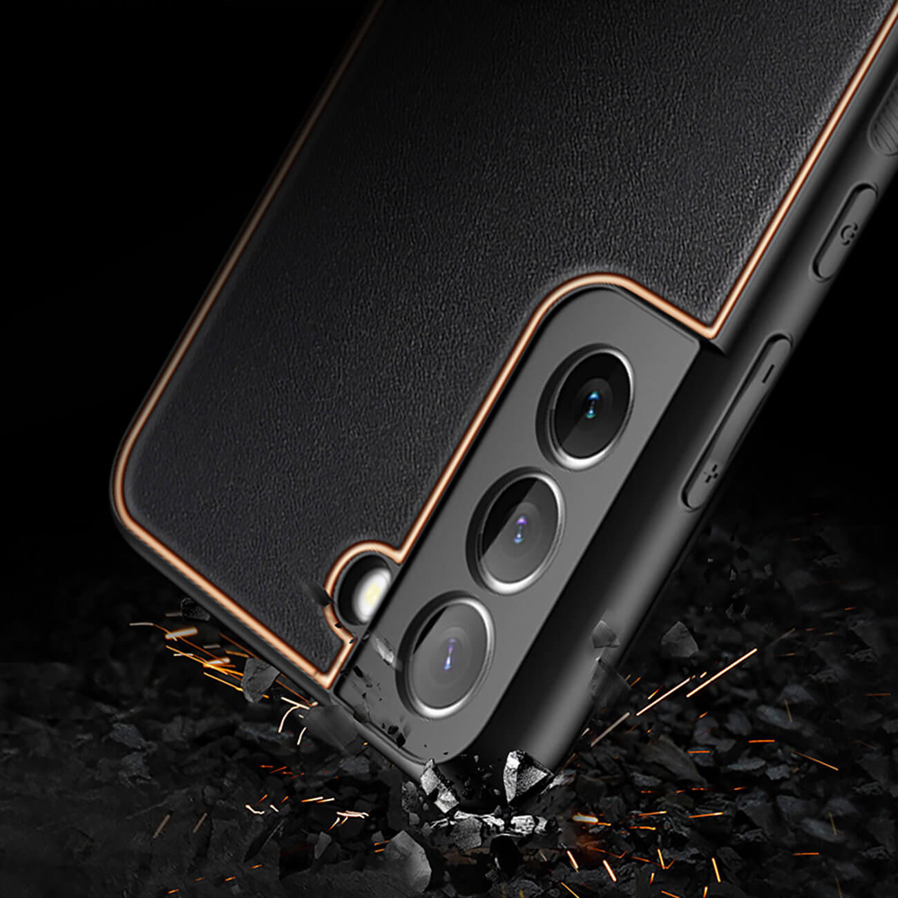 Dux Ducis Samsung Galaxy S22+ Yolo Elegant Series Θήκη με Επένδυση Συνθετικού Δέρματος - Black