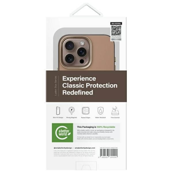 Uniq iPhone 16 Pro - Lyden DS - Σκληρή Θήκη με Επένδυση Συνθετικού Δέρματος και MagSafe - Flint Grey