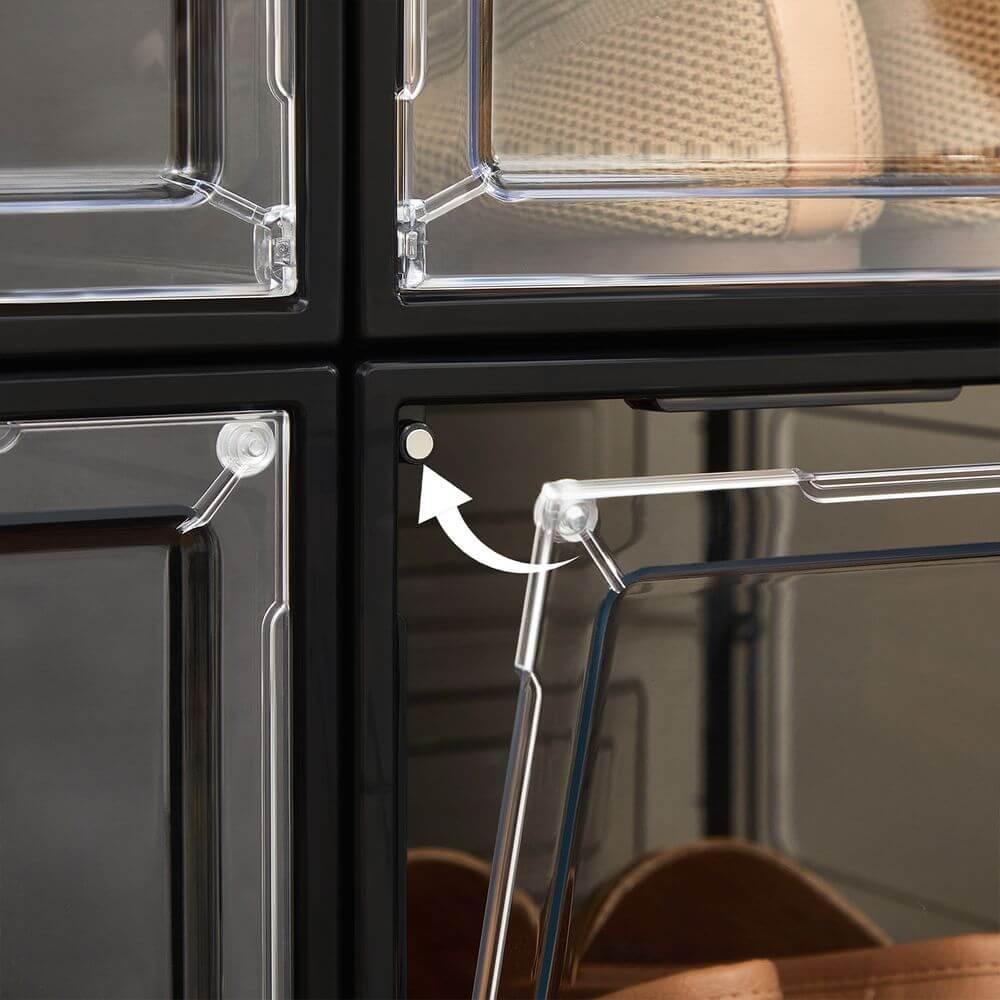 Songmics Σετ με 6 Κουτιά Αποθήκευσης Υποδημάτων - Black - LSP032B06