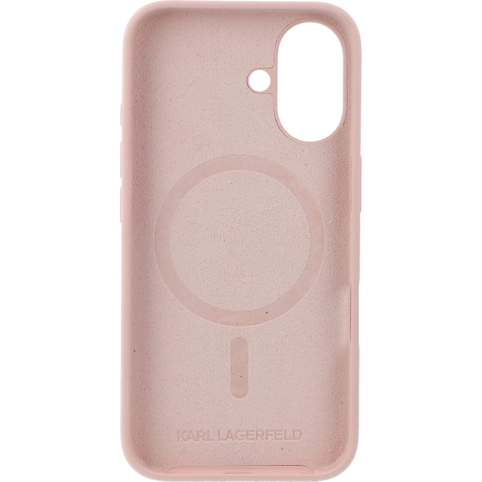 Karl Lagerfeld iPhone 16 - Silicone KC Heads Ring MagSafe - Θήκη Σιλικόνης με MagSafe - Pink - KLHMP16SSCMKCRHP