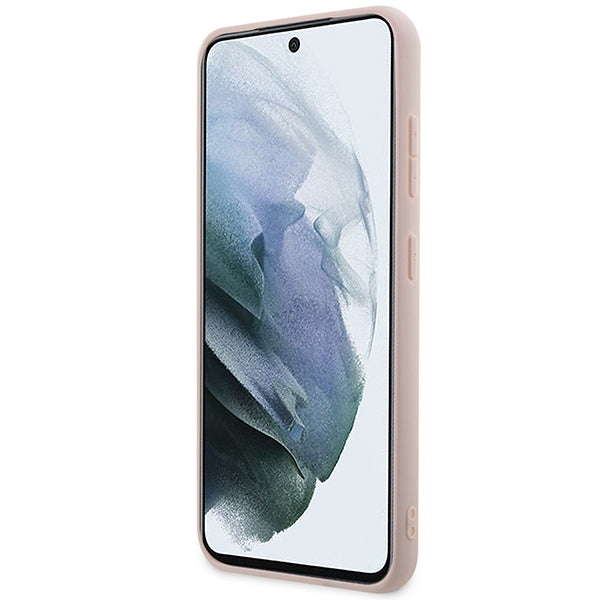 Guess Samsung Galaxy A55 5G - 4G Big Metal Logo - Θήκη με Επένδυση Συνθετικού Δέρματος - Pink - GUHCSA554GMGGR
