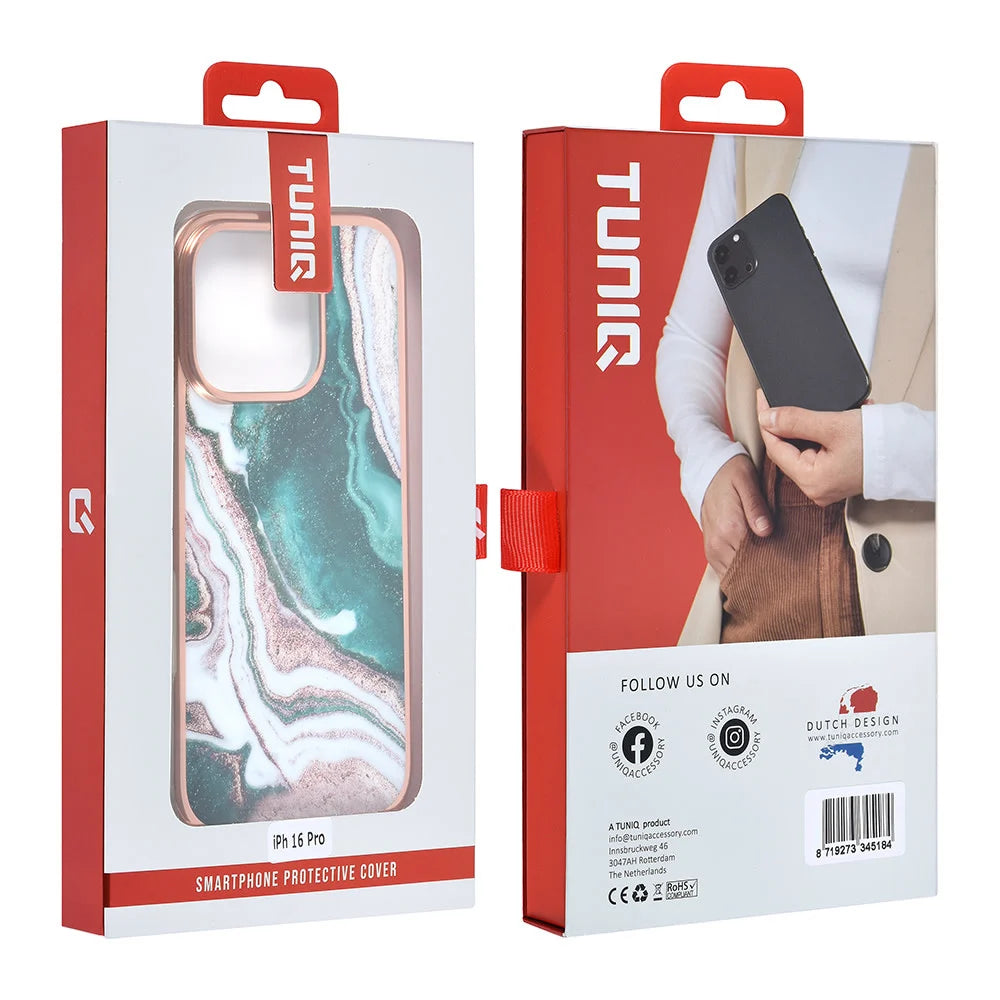 Tuniq iPhone 16 Pro Silicone Θήκη Σιλικόνης - Marble / Green