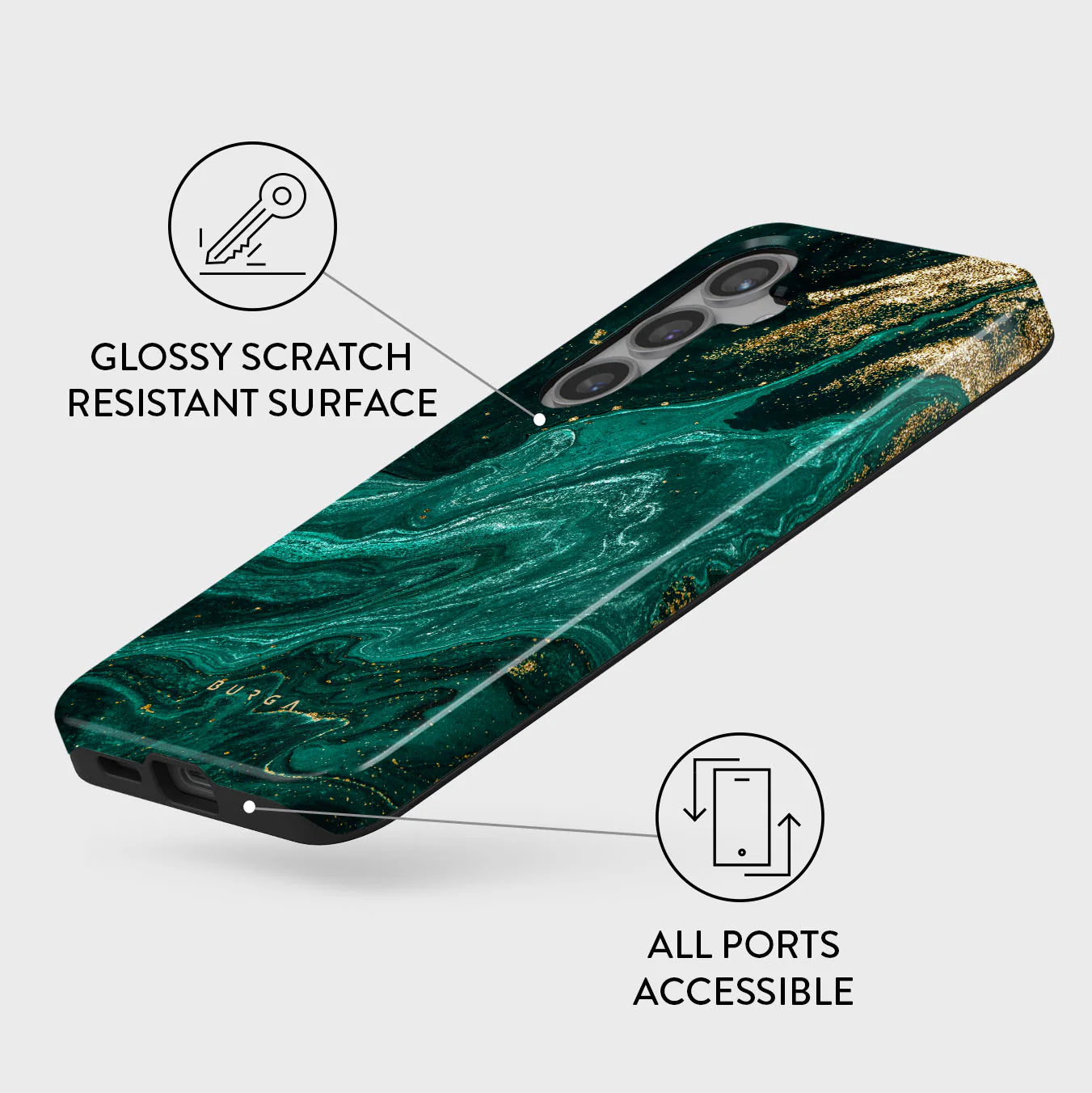 Burga Samsung Galaxy S24 Fashion Tough Σκληρή Θήκη - Emerald Pool