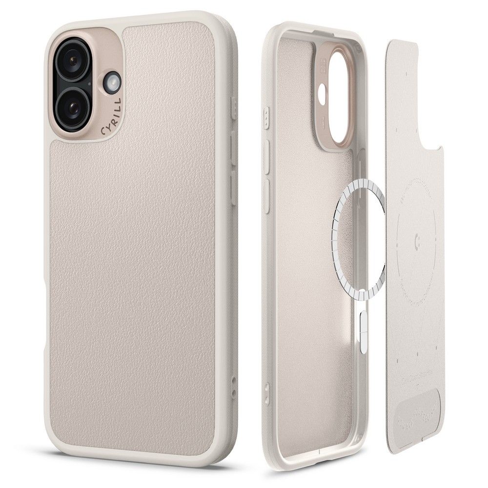 Spigen Cyrill iPhone 16 Kajuk Mag Θήκη με Επένδυση Συνθετικού Δέρματος και MagSafe - Cream