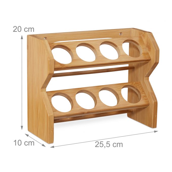 Relaxdays Βάση Μπαχαρικών από Μπαμπού με 8 Δοχεία - Natural - 4052025288242