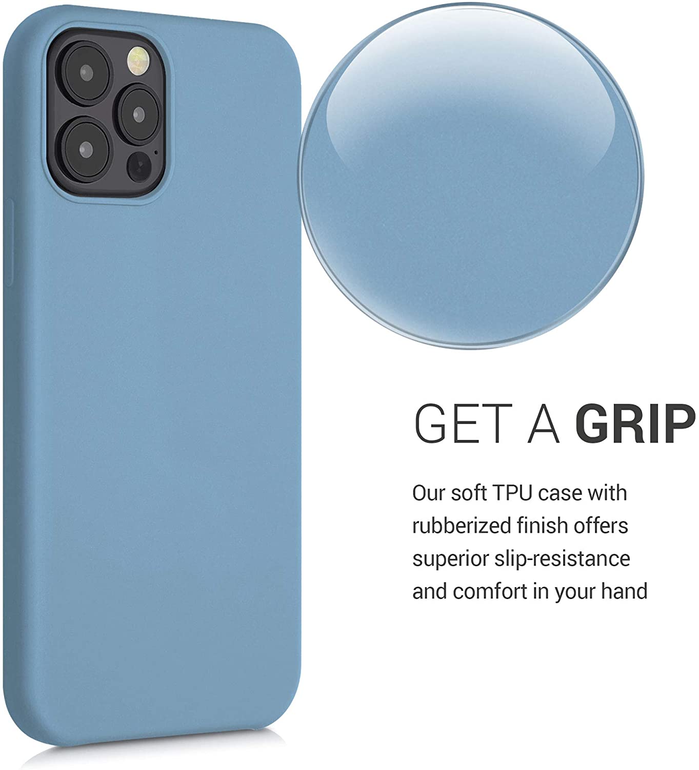 KW iPhone 12 / iPhone 12 Pro Θήκη Σιλικόνης Rubber TPU - Stone Blue - 52641.206