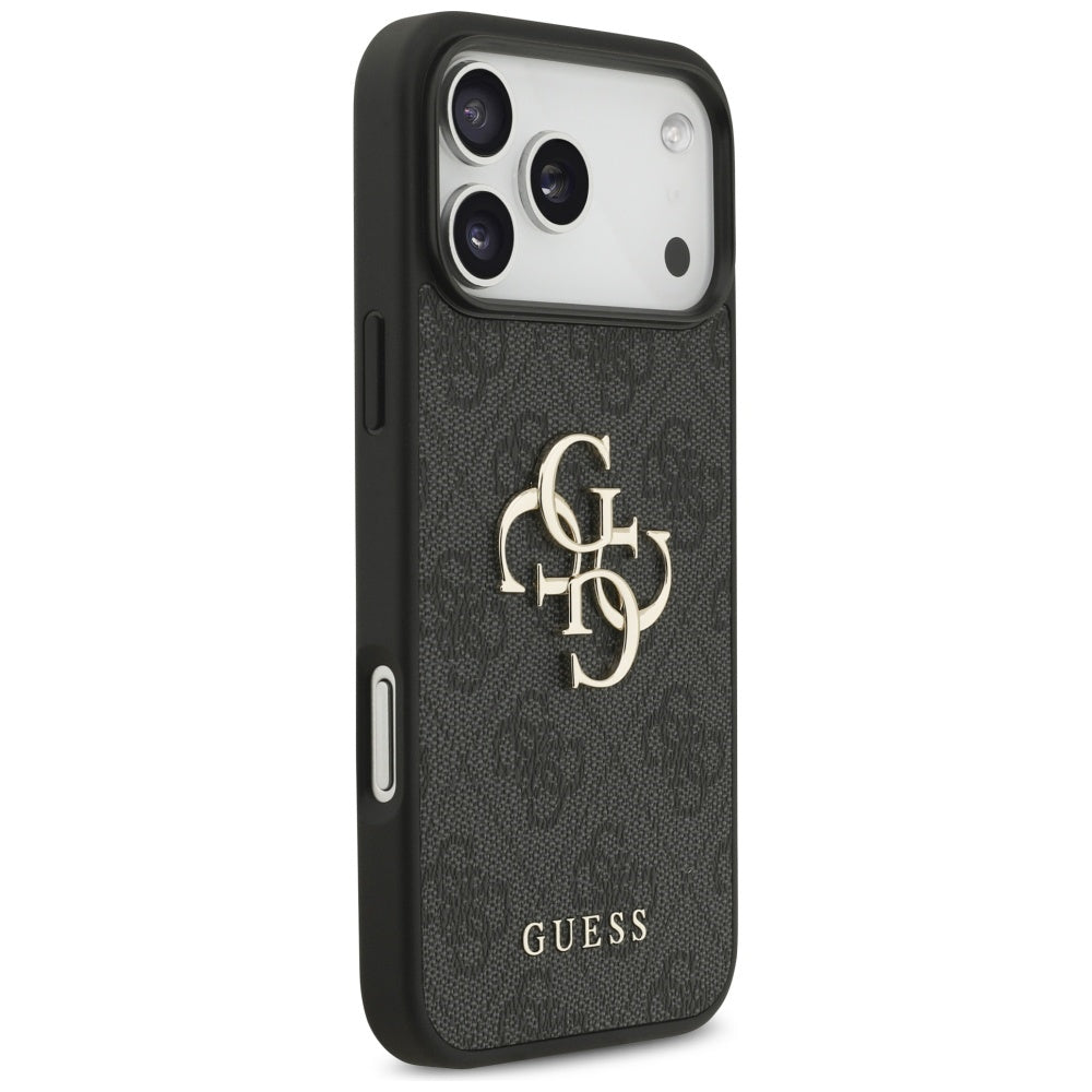 Guess iPhone 17 Pro Max - 4G Strap 4G Classic Logo - Σκληρή Θήκη με Επένδυση Συνθετικού Δέρματος και Λουράκι - Black - GUHCP17XP4GMGSK
