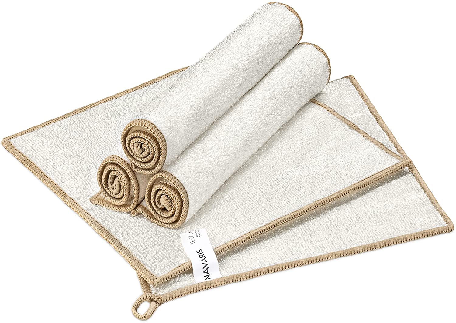 Navaris Σετ με 5 Πετσέτες Καθαρισμού από Μπαμπού - White - 51111.05