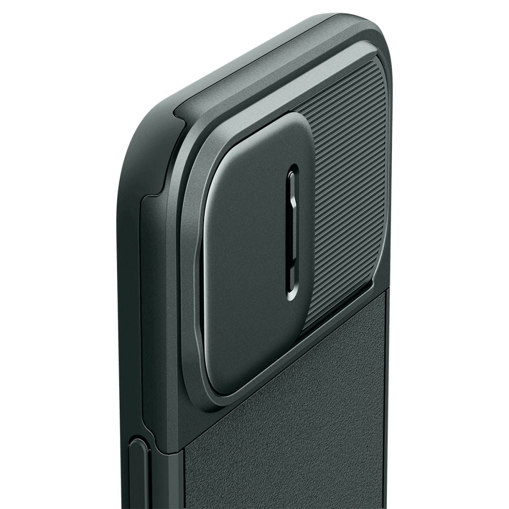 Spigen iPhone 15 Pro Max Optik Armor Mag Θήκη Σιλικόνης με Κάλυμμα για την Κάμερα και MagSafe - Abyss Green