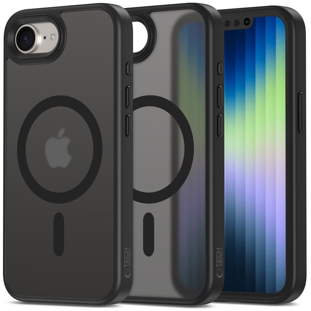 Tech - Protect iPhone 16e MagMat Σκληρή Θήκη με Πλαίσιο Σιλικόνης και MagSafe - Matte Black / Ημιδιάφανη