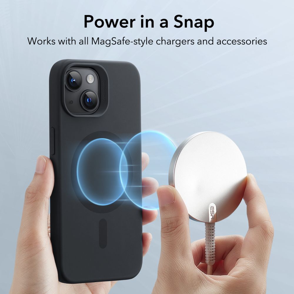 ESR iPhone 15 Plus Cloud Halolock MagSafe Σκληρή Θήκη με Πλαίσιο Σιλικόνης - Black