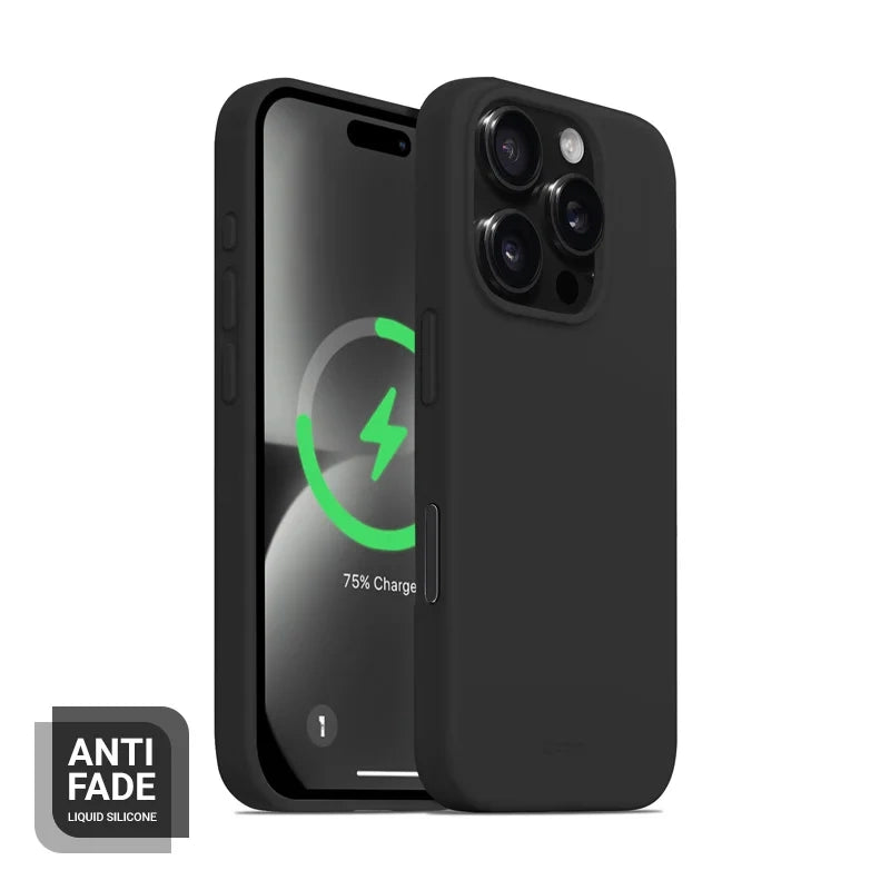 Crong iPhone 16 Pro Color Cover Magnetic - Θήκη Σιλικόνης με MagSafe - Black