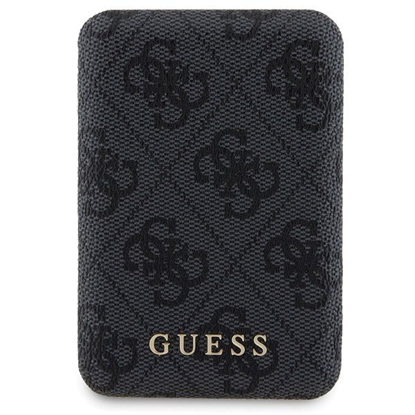 Guess iPhone 15 Pro Max - 4G Metal Logo Σετ MagSafe Σκληρή Θήκη με Επένδυση Συνθετικού Δέρματος και Powerbank 5000mAh - Black - GUBPM5P15X4GEMGK