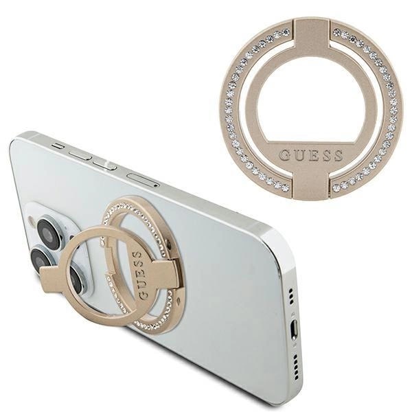 Guess MagSafe Rhinestone Ring Holder - Δαχτυλίδι Συγκράτησης Κινητού / Βάση Στήριξης - Gold - GUE002941-0