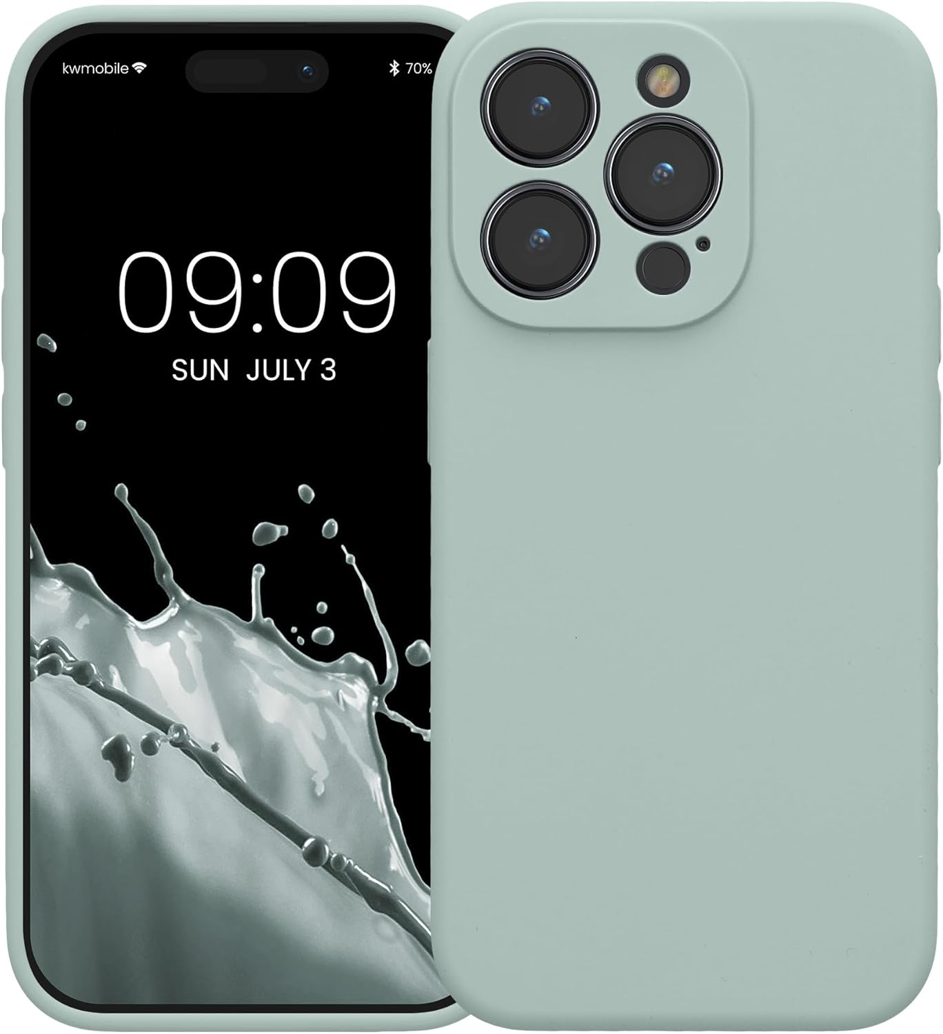 KW iPhone 15 Pro Θήκη Σιλικόνης Rubberized TPU - Cool Mint