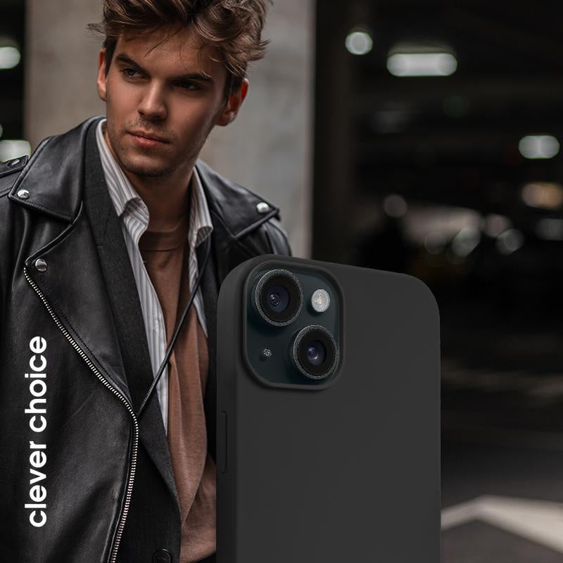 Crong iPhone 15 Plus Color Cover Magnetic - Θήκη Σιλικόνης με MagSafe - Black