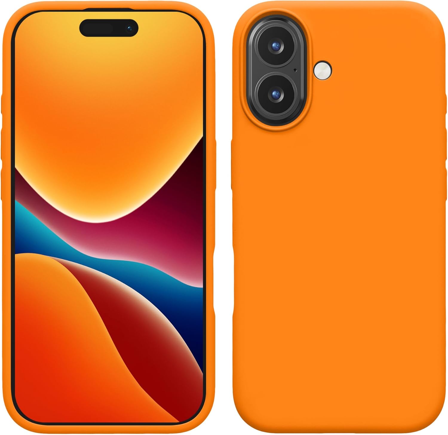 KW iPhone 16 Θήκη Σιλικόνης Rubberized TPU - Fruity Orange