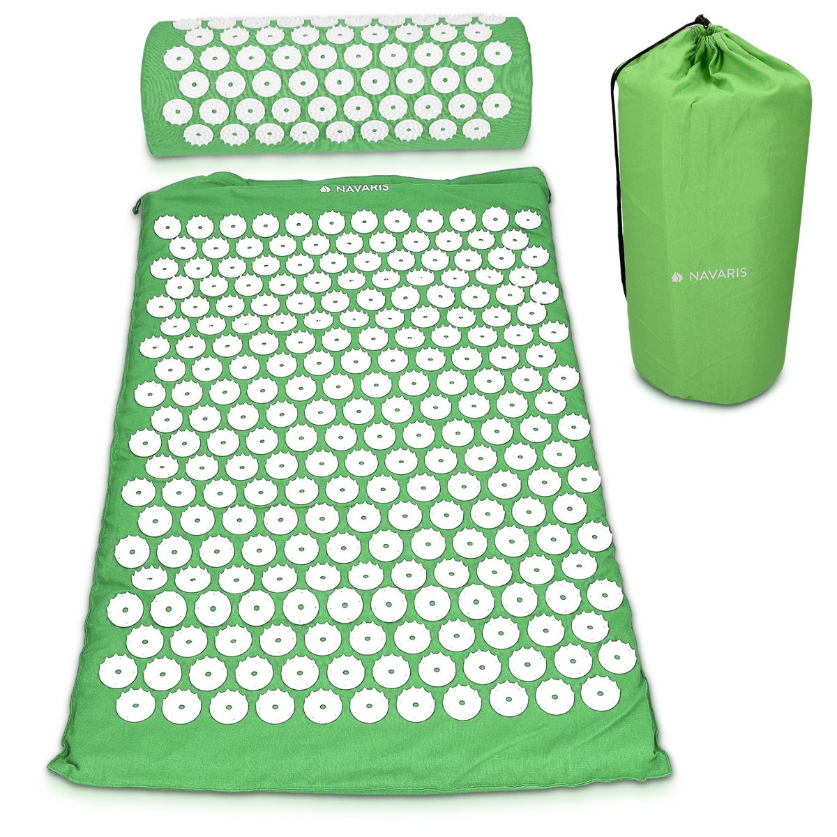 Navaris 2-in-1 Acupressure Mat and Pillow Set Σετ 2 σε 1 Χαλάκι και Μαξιλάρι Μασάζ - Green - 43899.07