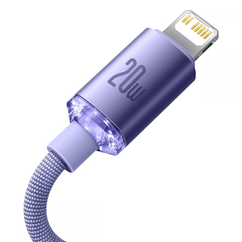Baseus Crystal Shine Cable Type - C to Lightning PD 20W - Καλώδιο Δεδομένων και Γρήγορης Φόρτισης Type - C to Lightning 1.2M - Purple - CAJY000205