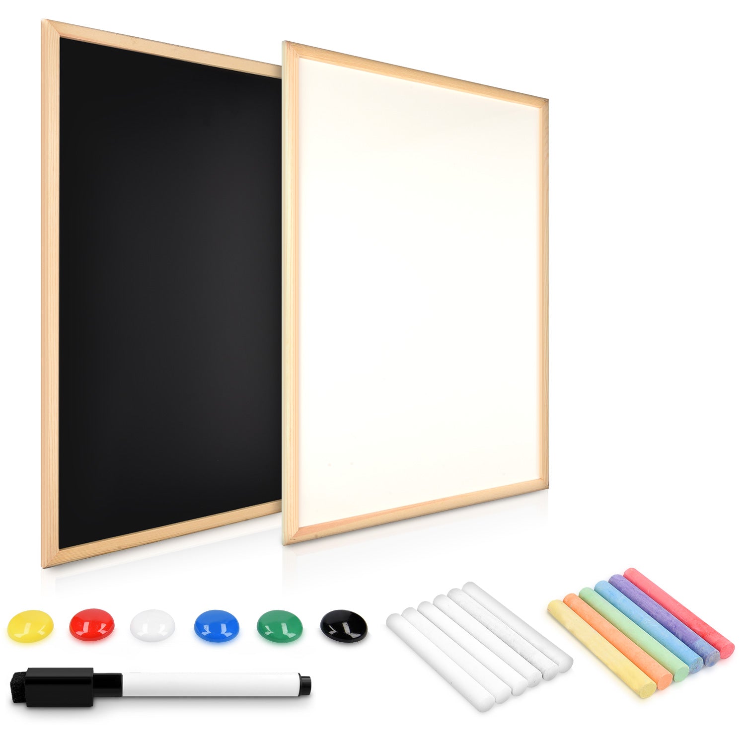 Navaris Double Sided Chalkboard Whiteboard - Πίνακας Ανακοινώσεων Διπλής Όψης - White - Black - 46082.02