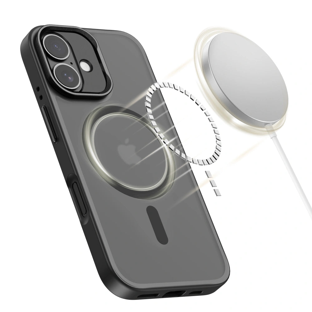 Tech-Protect iPhone 17 - Magstand MagSafe - Σκληρή Θήκη με Πλαίσιο Σιλικόνης και Stand - Matte Black / Ημιδιάφανη