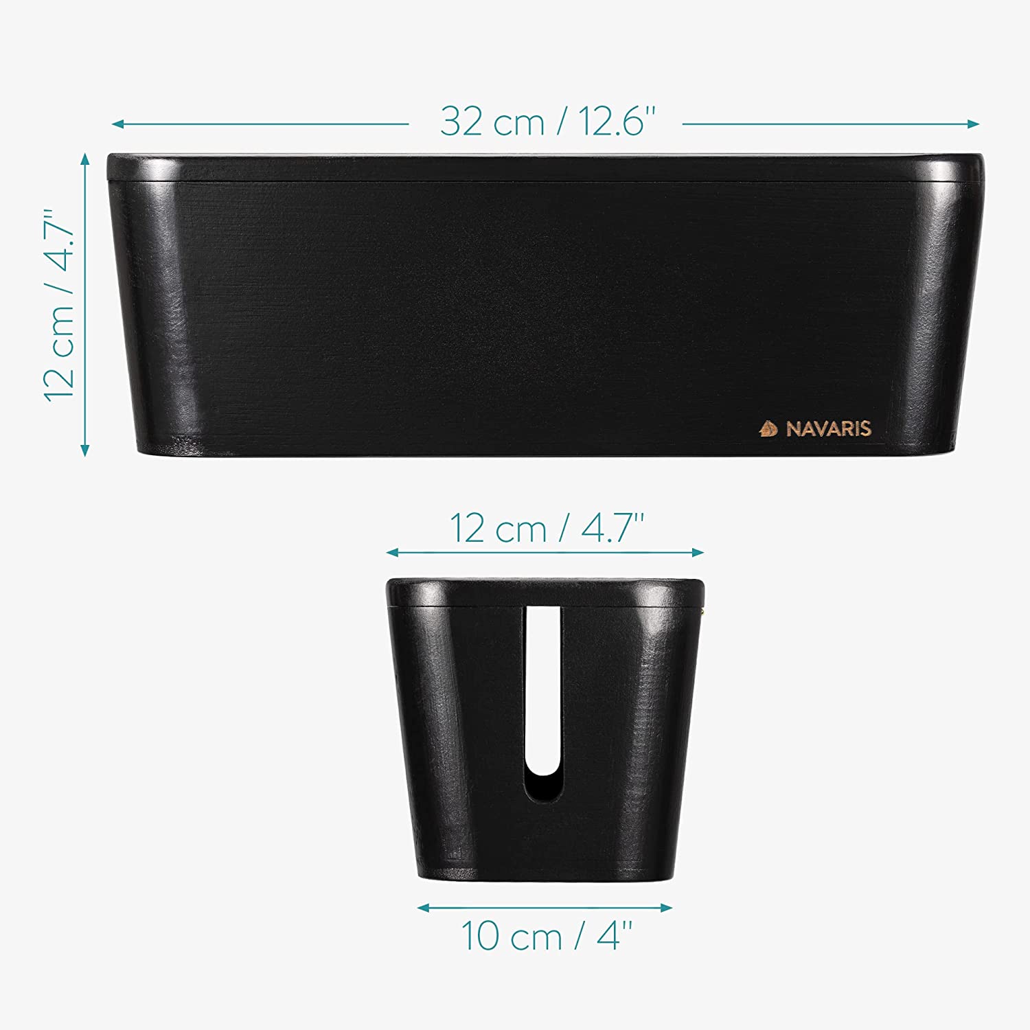 Navaris Κουτί Οργάνωσης Καλωδίων με Καπάκι - Black - 52804.03