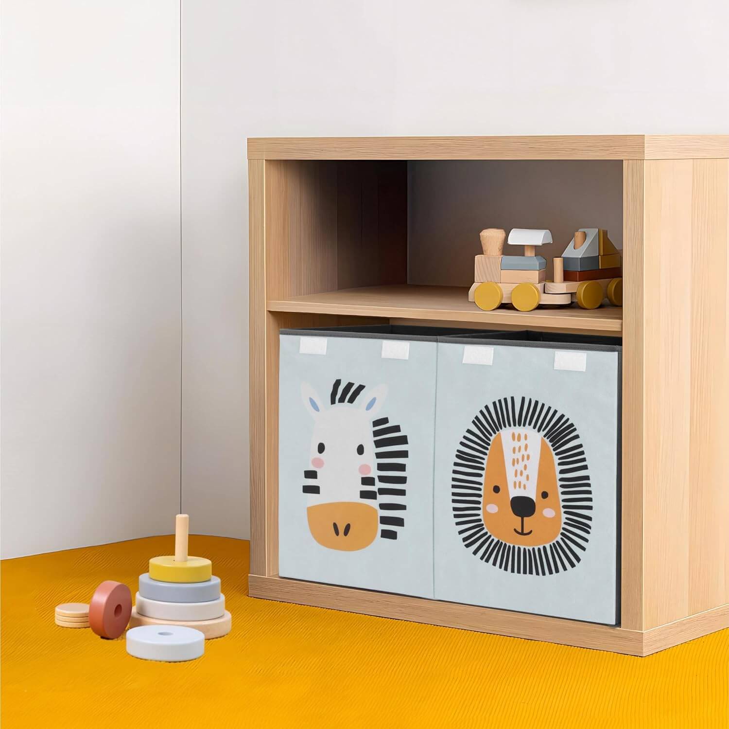 Navaris Παιδικό Κουτί Αποθήκευσης Παιχνιδιών με Διαχωριστικό και Καπάκι - 62 x 33 x 40 cm - Green