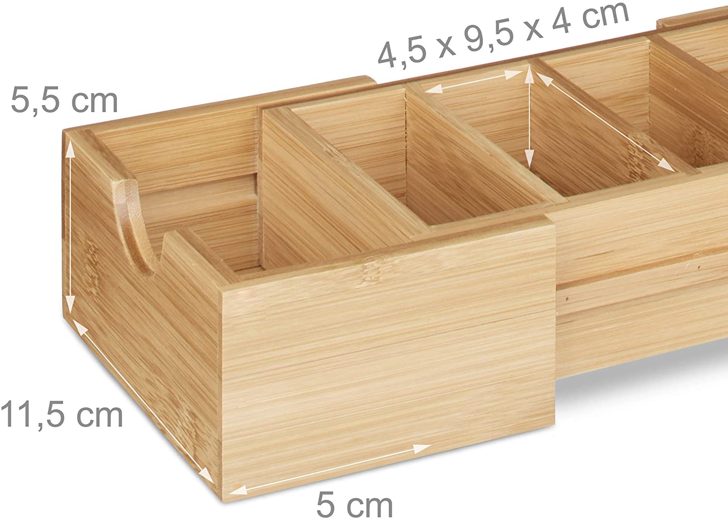 Relaxdays Βάση Οργάνωσης Καρτών Ευρετηρίου από Bamboo - Natural - 4052025203344