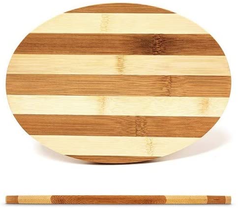 Relaxdays Σετ με 4 Σανίδες Κοπής από Μπαμπού με Βάση - Brown / Light Brown - 4052025188764