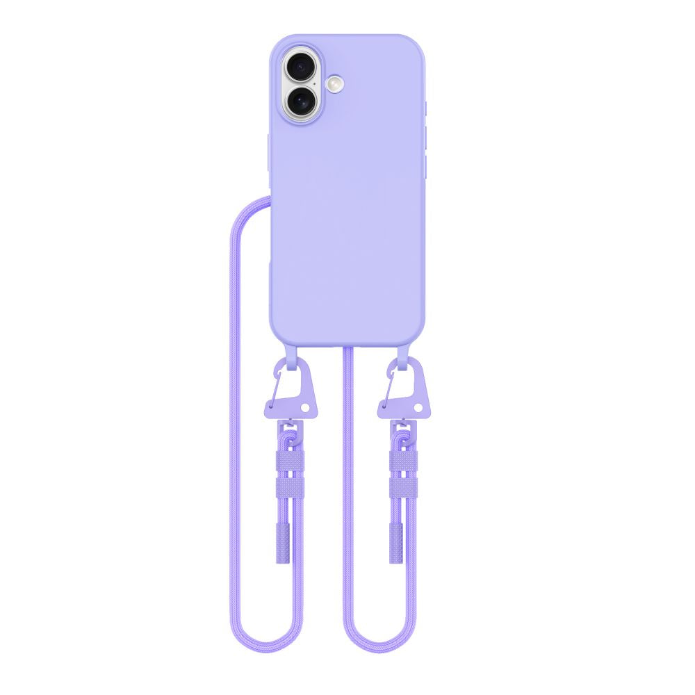 Tech-Protect iPhone 16 MagNecklace - MagSafe Θήκη Σιλικόνης TPU με Pυθμιζόμενο Αποσπώμενο Κορδόνι - Lavender