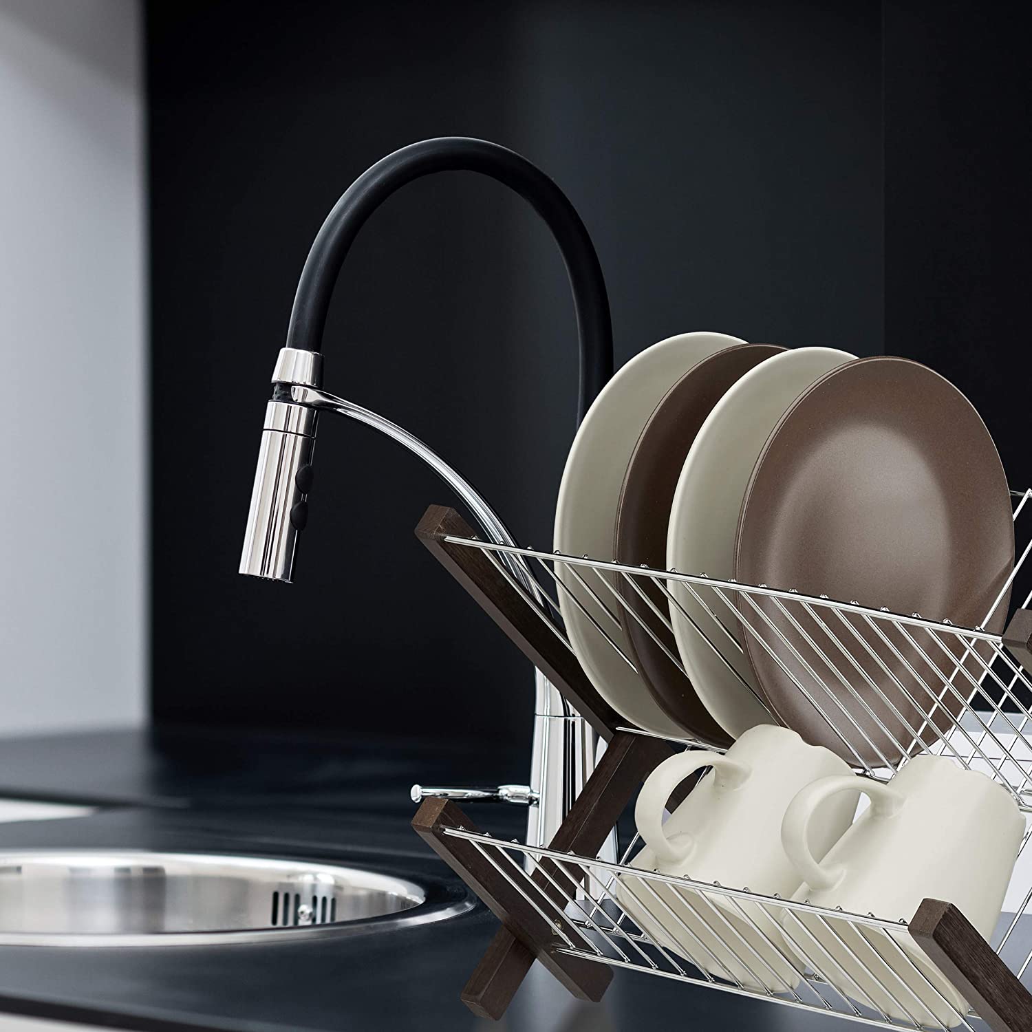 Relaxdays Στεγνωτήριο Πιάτων από Μπαμπού - Dark Brown - 4052025232573