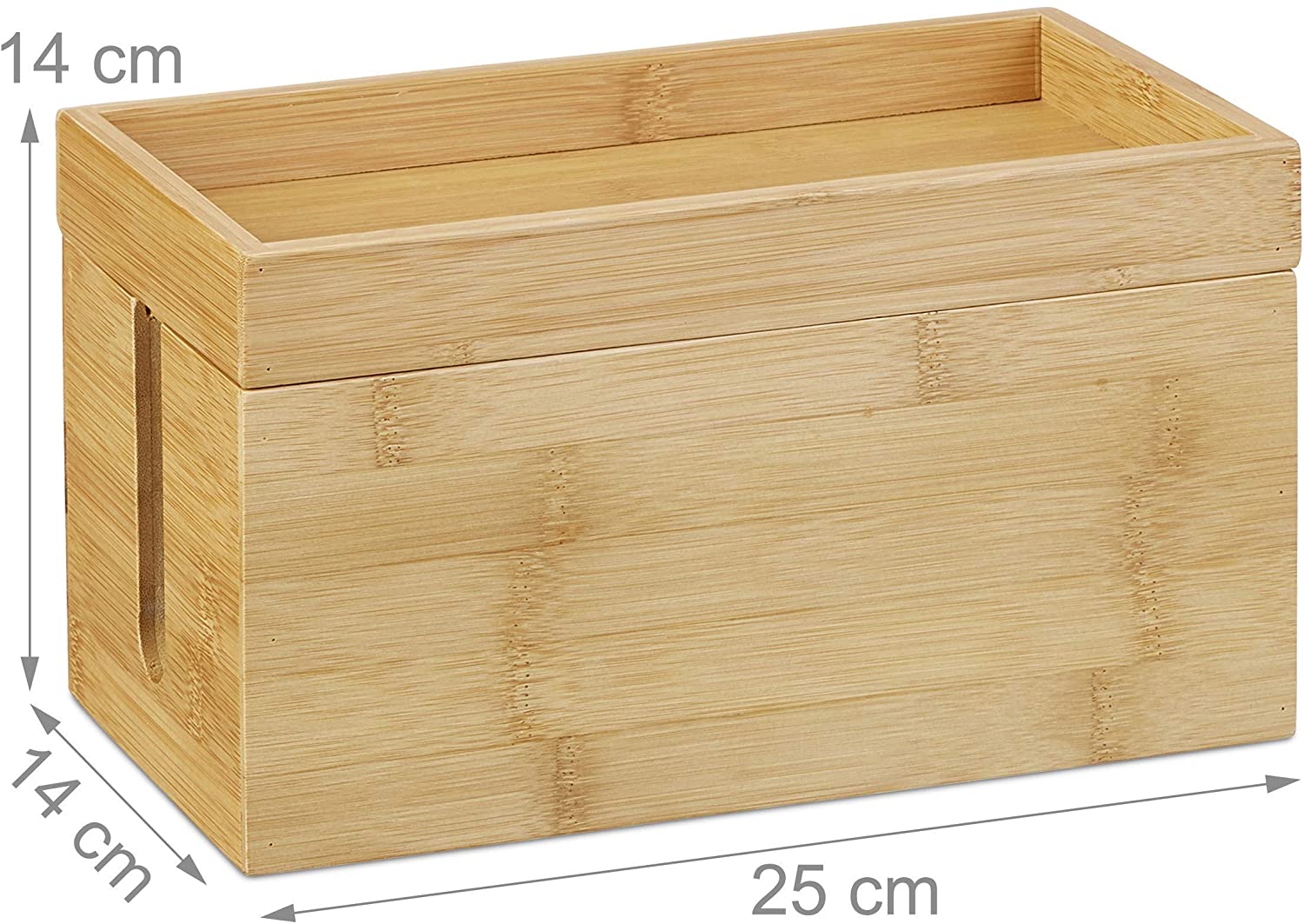 Relaxdays Κουτί Καλωδίων και Αποθήκευσης Αξεσουάρ από Bamboo - Natural - 4052025221836