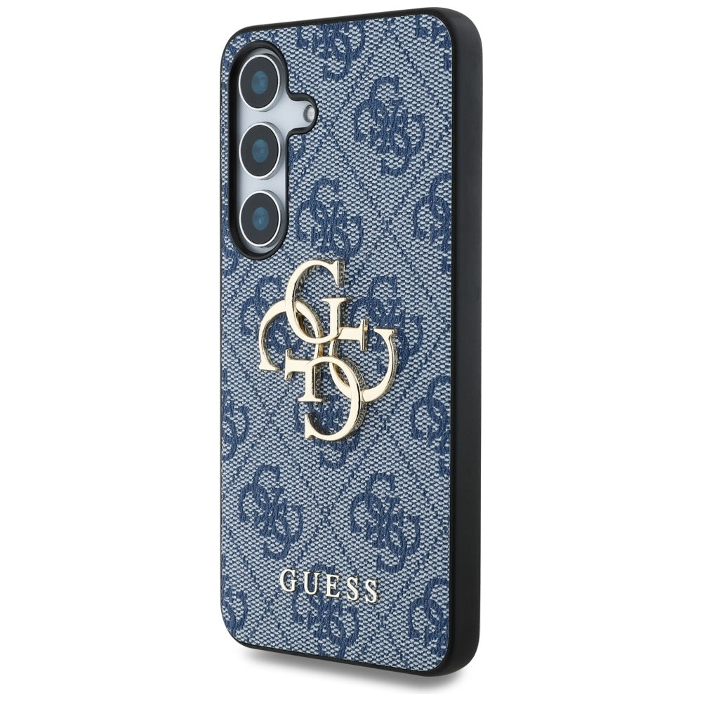 Guess Samsung Galaxy S25 - 4G Big Metal Logo - Θήκη με Επένδυση Συνθετικού Δέρματος - Blue - GUHCS25S4GMGBL
