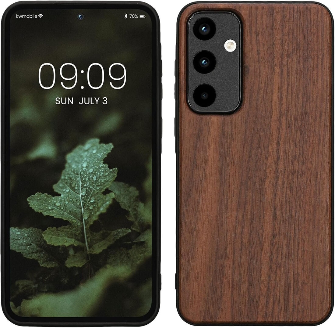 KW Samsung Galaxy A55 5G Θήκη από Φυσικό Ξύλο - Dark Brown