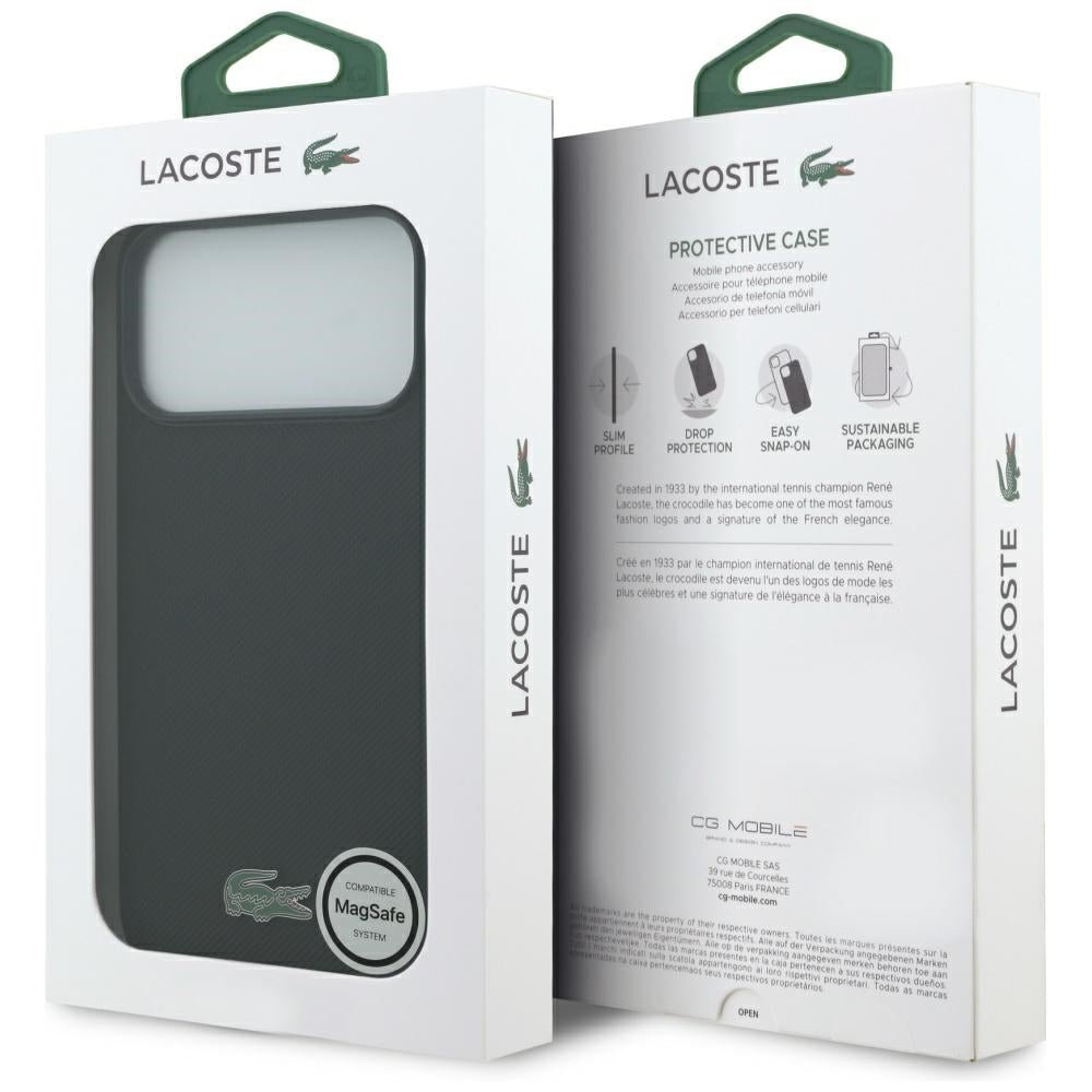 Lacoste iPhone 17 Pro Max - Petit Pique Lacquer Logo MagSafe - Σκληρή Θήκη με Πλαίσιο Σιλικόνης - Black