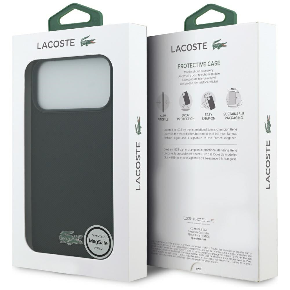 Lacoste iPhone 17 Pro Max - Petit Pique Lacquer Logo MagSafe - Σκληρή Θήκη με Πλαίσιο Σιλικόνης - Black