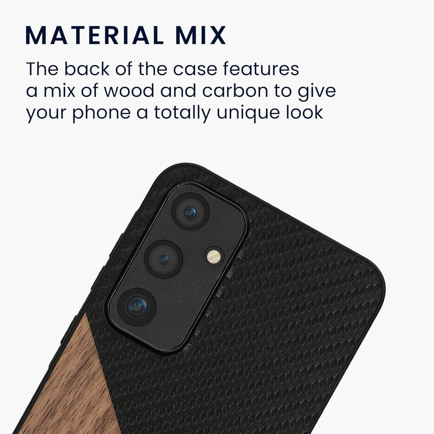 KW Samsung Galaxy A55 5G Θήκη από Φυσικό Ξύλο και Carbon - Dark Brown / Black