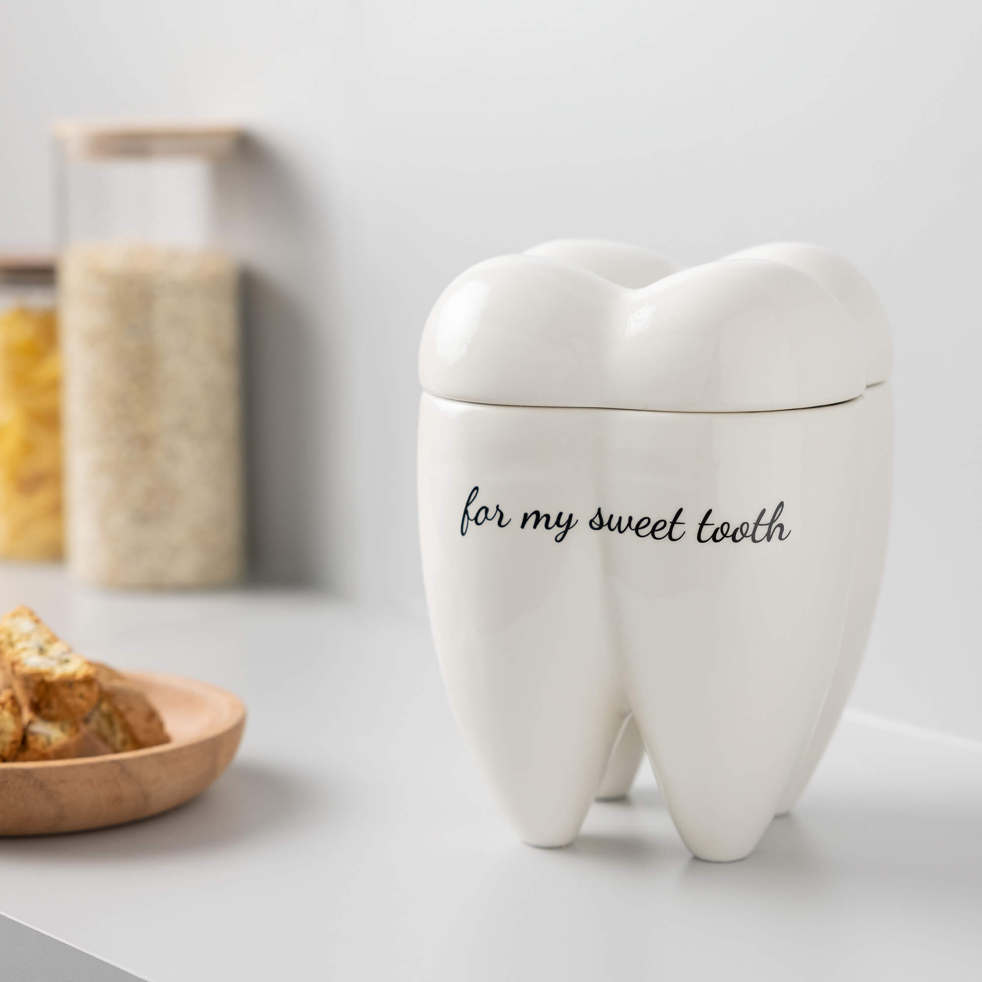 Navaris Κεραμικό Βάζο για Μπισκότα - Sweet Tooth - Cream - 56166.01