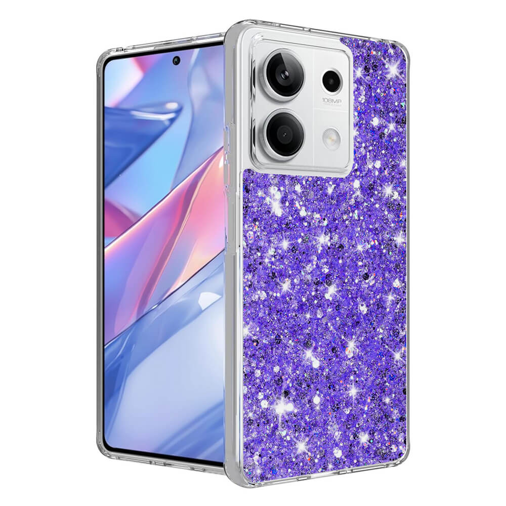 Techsuit Xiaomi Redmi Note 13 5G - Sparkly Glitter - Σκληρή Θήκη με Πλαίσιο Σιλικόνης - Purple