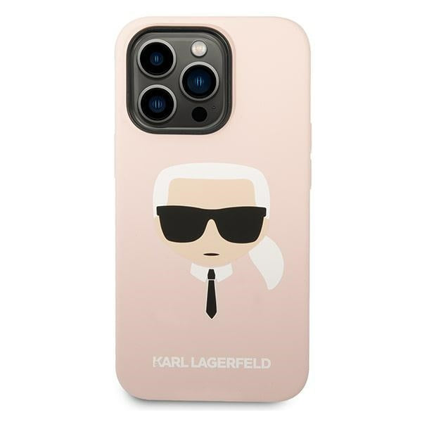 Karl Lagerfeld iPhone 14 Pro Max Silicone Karl's Head MagSafe Θήκη Σιλικόνης με MagSafe - Light Pink - KLHMP14XSLKHLP