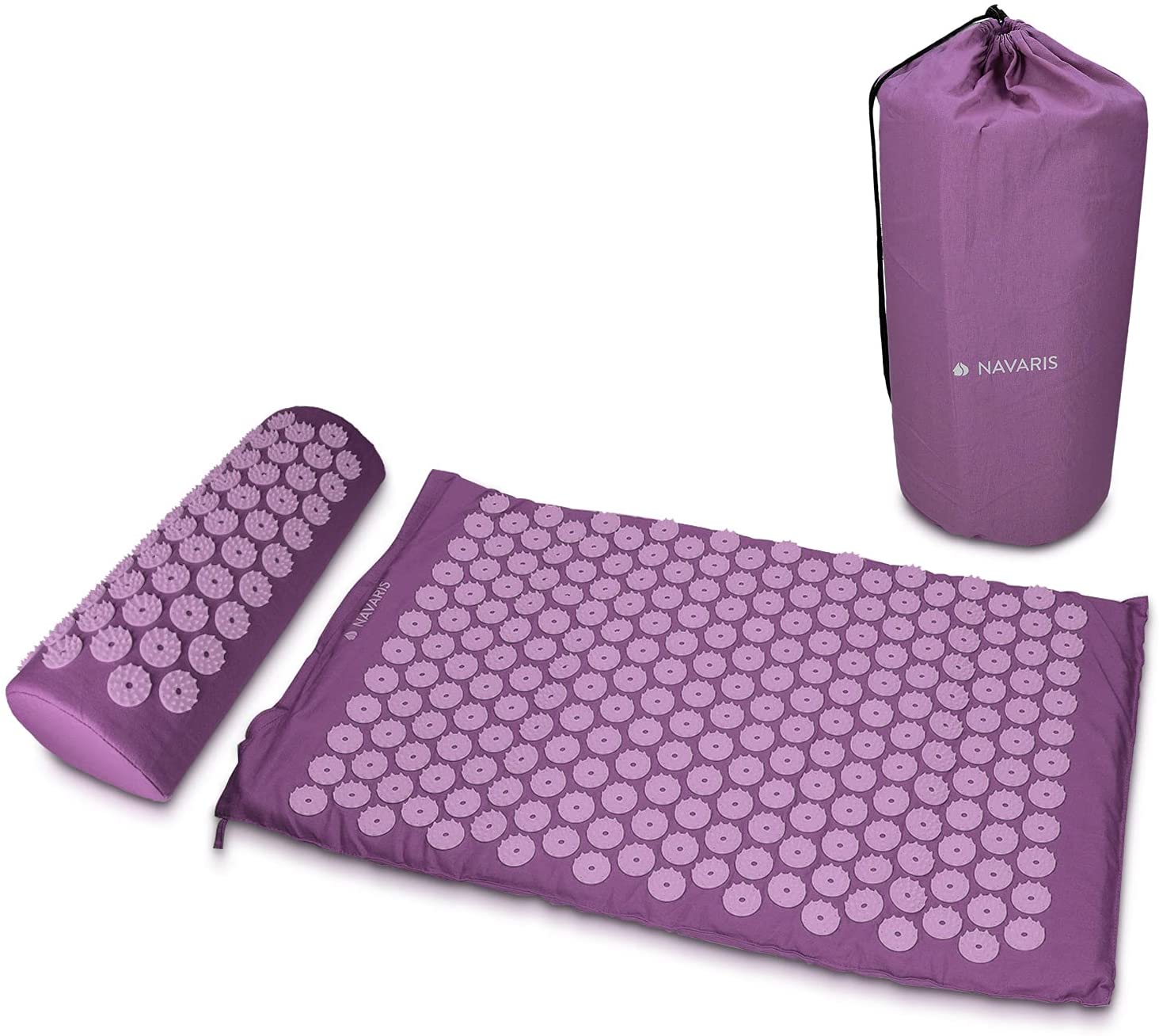 Navaris 2-in-1 Acupressure Mat and Pillow Set Σετ 2 σε 1 Χαλάκι και Μαξιλάρι Μασάζ - Berry - 43899.26