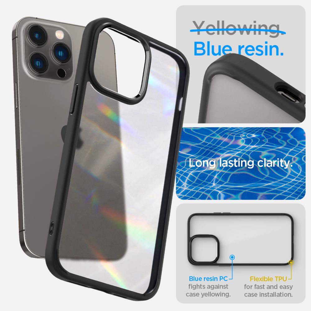 Spigen iPhone 14 Pro Ultra Hybrid Σκληρή Θήκη με Πλαίσιο Σιλικόνης - Frost Black