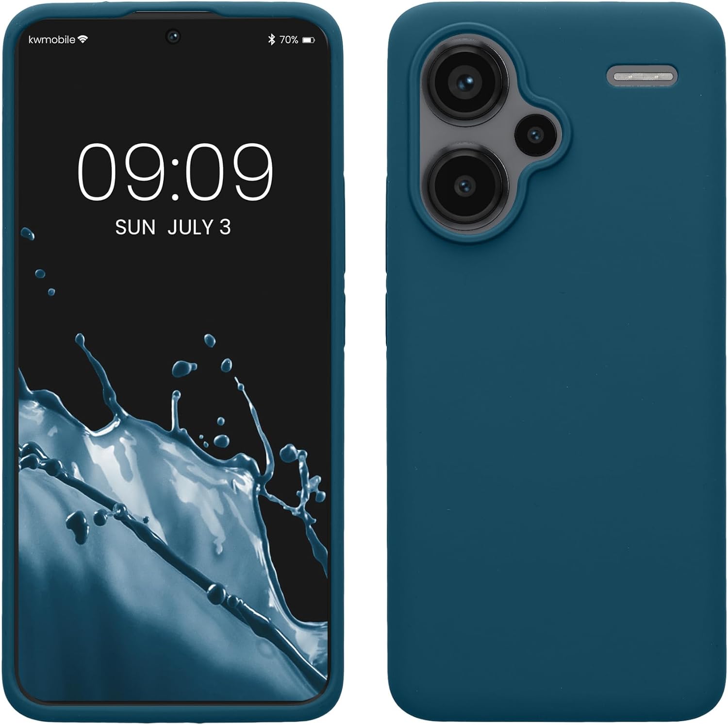 KW Xiaomi Redmi Note 13 Pro+ 5G Θήκη Σιλικόνης Rubberized TPU - Petrol Matte