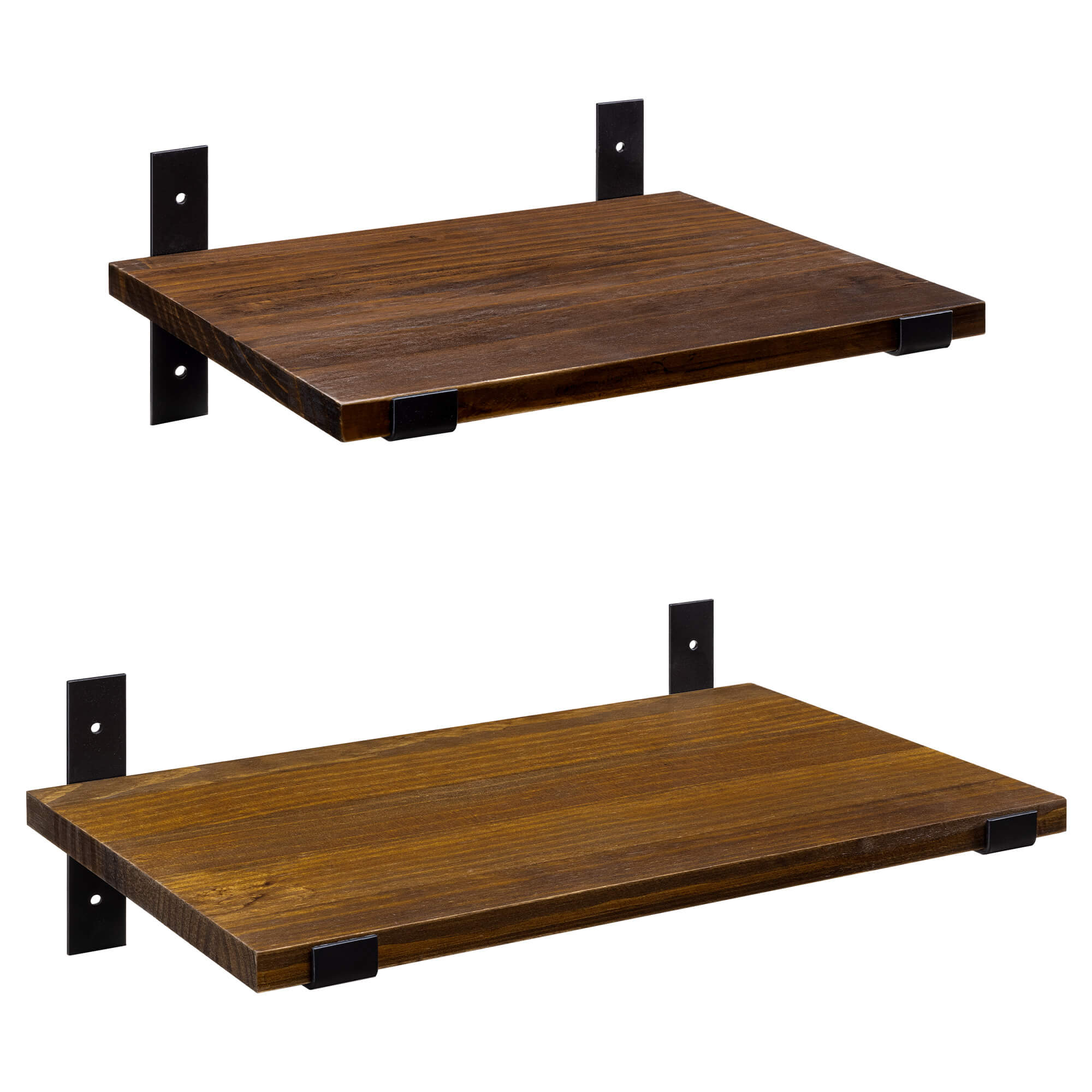 Navaris Σετ με 2 Ράφια με Βάση - 43 x 26 x 1,8 cm / 33 x 26 x 1,8 cm - Brown - 55342.1.18