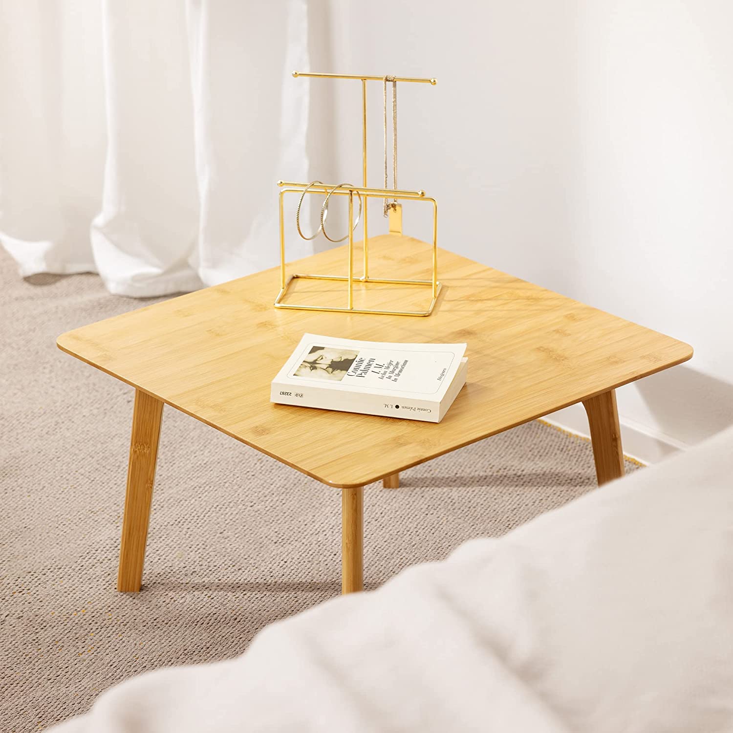 Navaris Βοηθητικό Τραπέζι από Μπαμπού - 51 x 51 x 31 cm - Brown - 55731.01