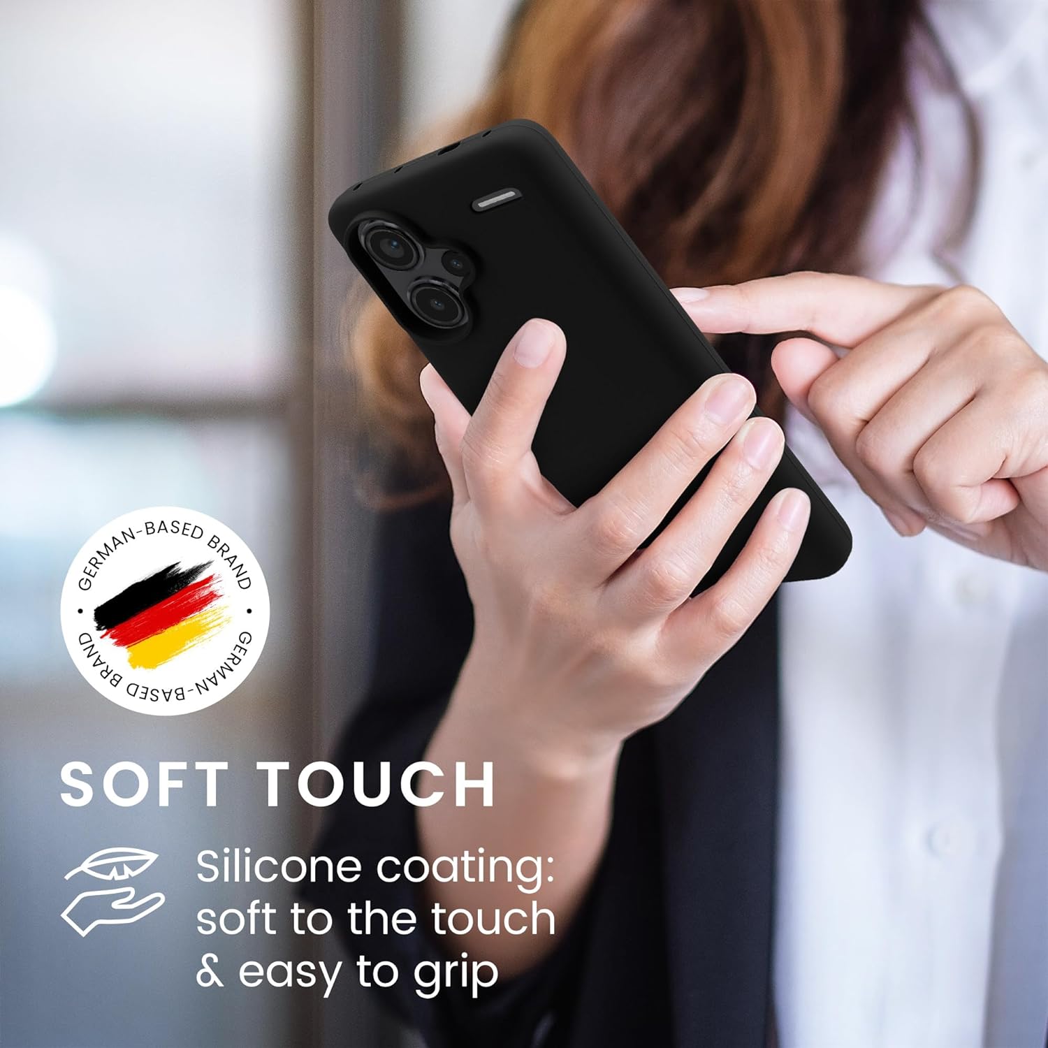 KW Xiaomi Redmi Note 13 Pro+ 5G Θήκη Σιλικόνης Rubberized TPU - Black