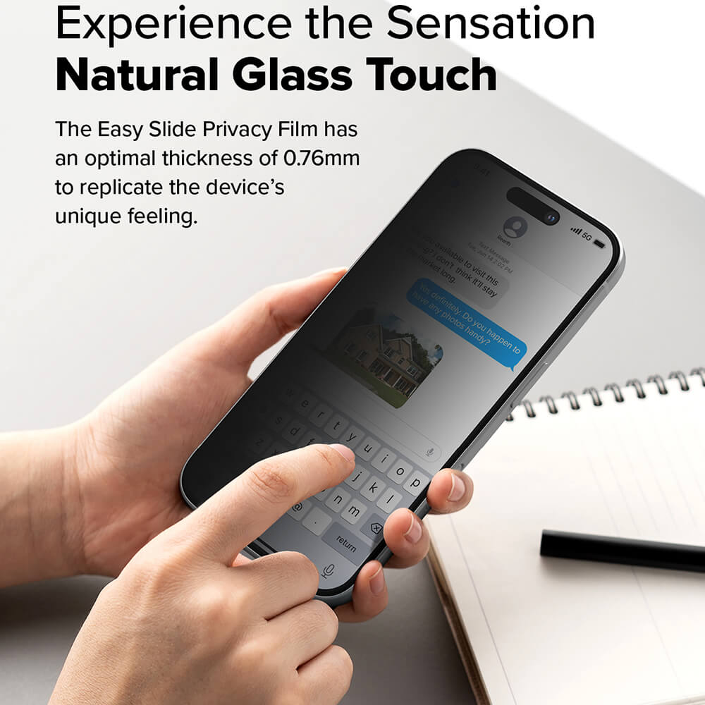 Ringke iPhone 16 Plus / 15 Plus Easy Slide 2.5D 9H Privacy Αντιχαρακτικό Γυαλί Οθόνης - 2 Τεμάχια - Privacy