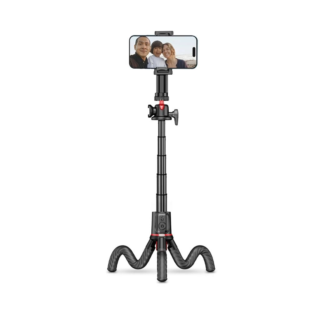 Tech - Protect L07S Ασύρματο Selfie Stick με Τρίποδο με Εύκαμπτα Πόδια και Τηλεχειριστήριο Bluetooth - Black