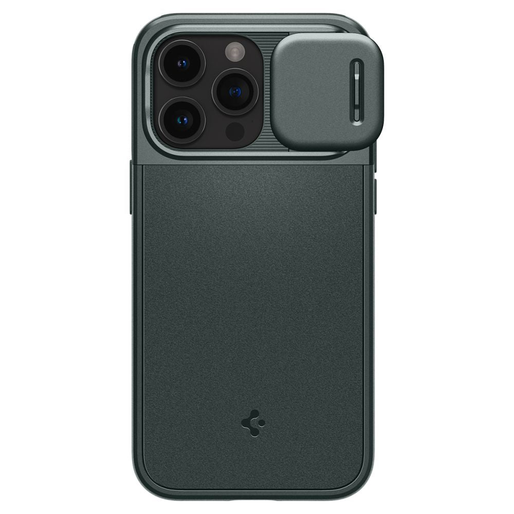 Spigen iPhone 15 Pro Optik Armor Mag Θήκη Σιλικόνης με Κάλυμμα για την Κάμερα και MagSafe - Abyss Green